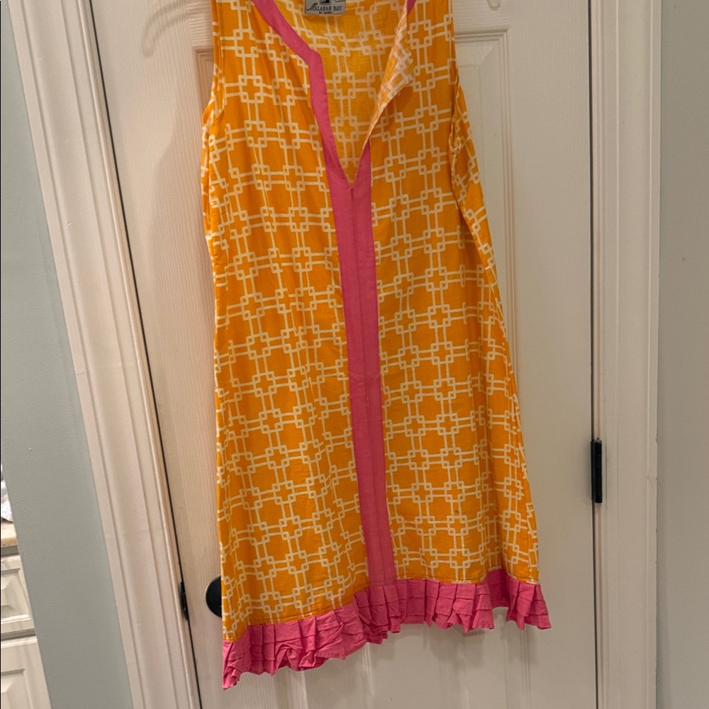 Malabar Bay Sleeveless Orange and Pink dress cover up